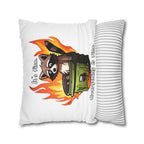 Funny 'It's Fine' Trash Panda Throw Pillowcase — Cute Raccoon In Flames Decorative Cushion Cover