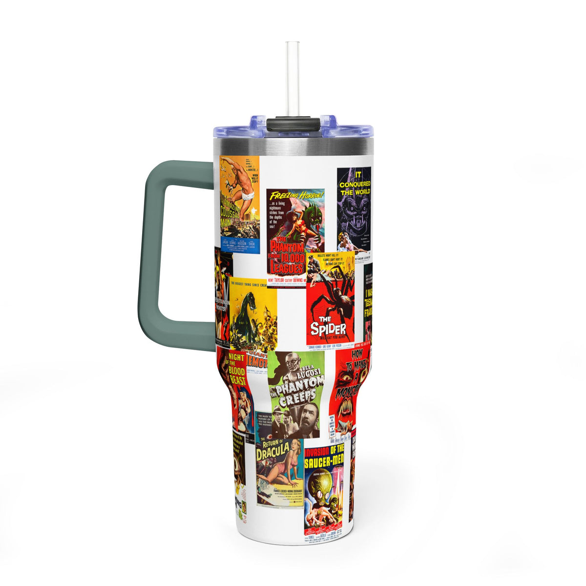 40oz B-Movies Retro Horror Poster Vacuum Tumbler
