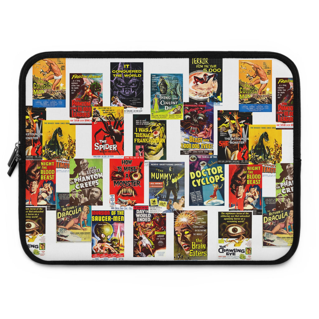 B-Movies Poster Laptop Sleeve — Vintage Monster Movie Collage Sleeve