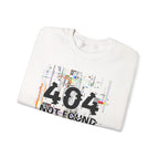 404 Not Found Crewneck Sweatshirt — Glitch Tech Graphic Pullover
