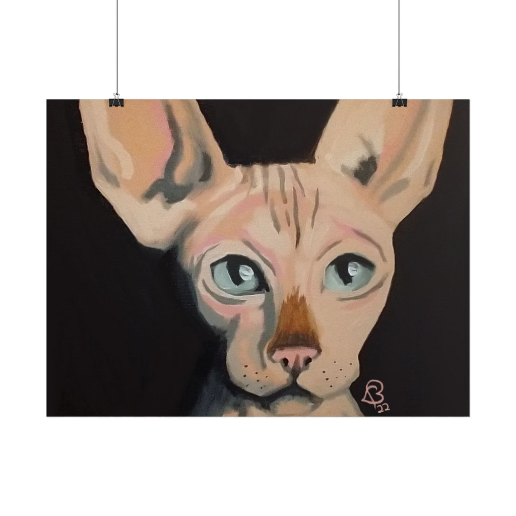 Sphynx Cat Art Poster — Rolled Fine Art Print