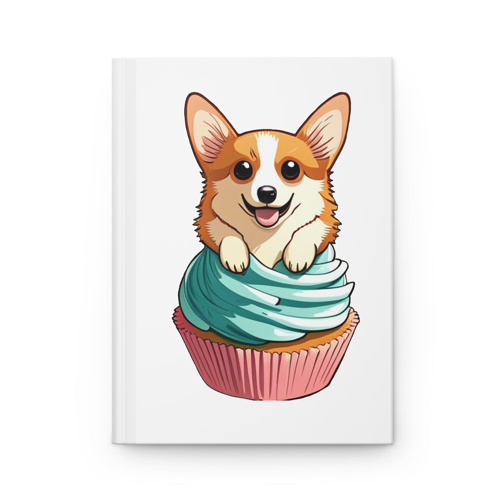 Corgi Cupcake Hardcover Journal — Cute Dog Notebook for Notes & Gifts