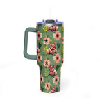 40oz Floral Squonk Tumbler — Insulated Vacuum Travel Mug