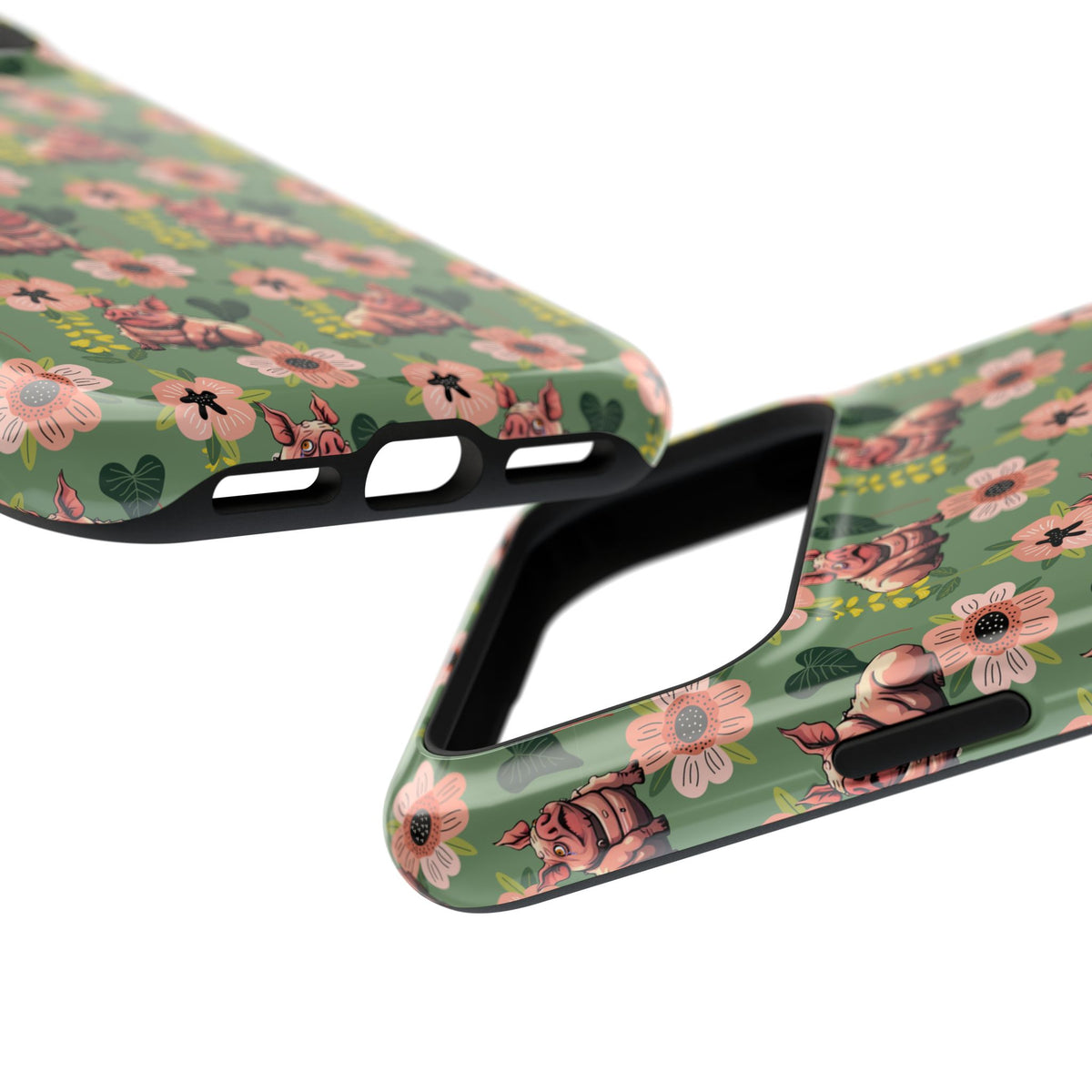 Floral Squonk Pattern Impact Phone Case — Protective iPhone Cover with Pink Flowers