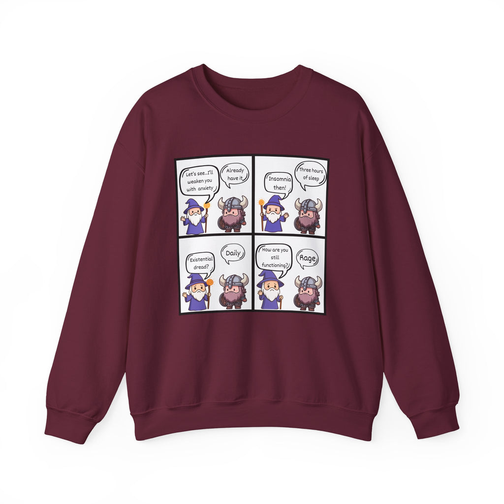 Comic D&D Sweatshirt — Cute Panel Cartoon Crewneck