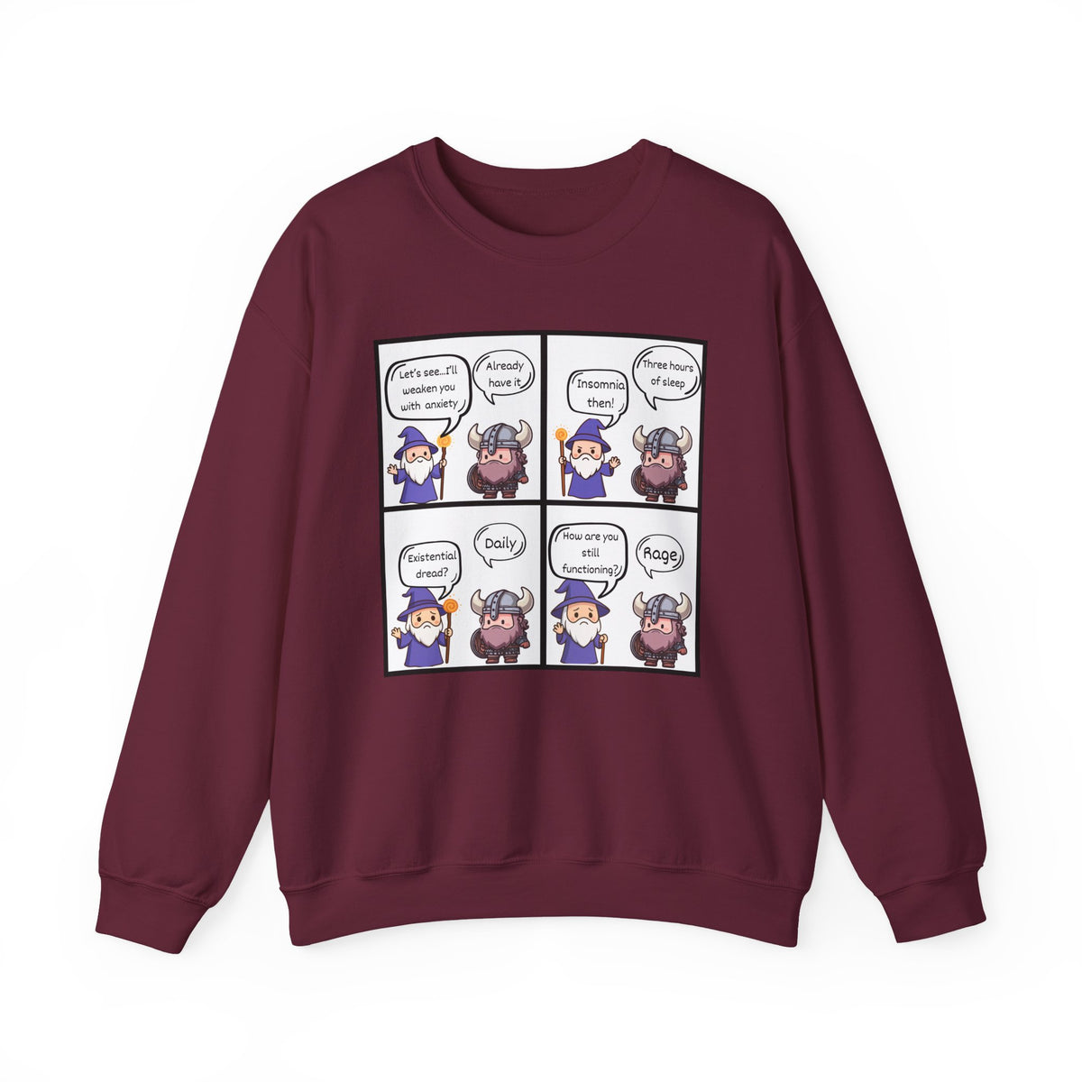Comic D&D Sweatshirt — Cute Panel Cartoon Crewneck