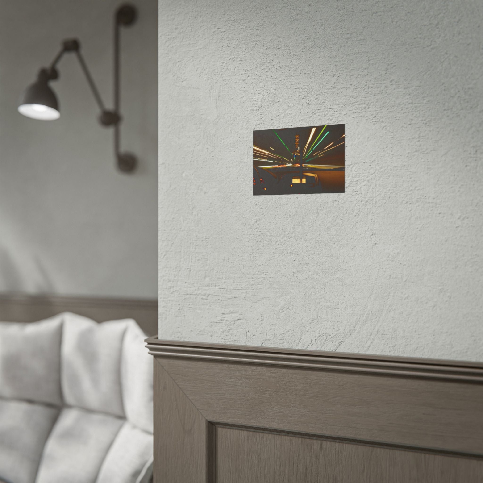 Night Drive Light Trails Poster - Rolled Wall Art