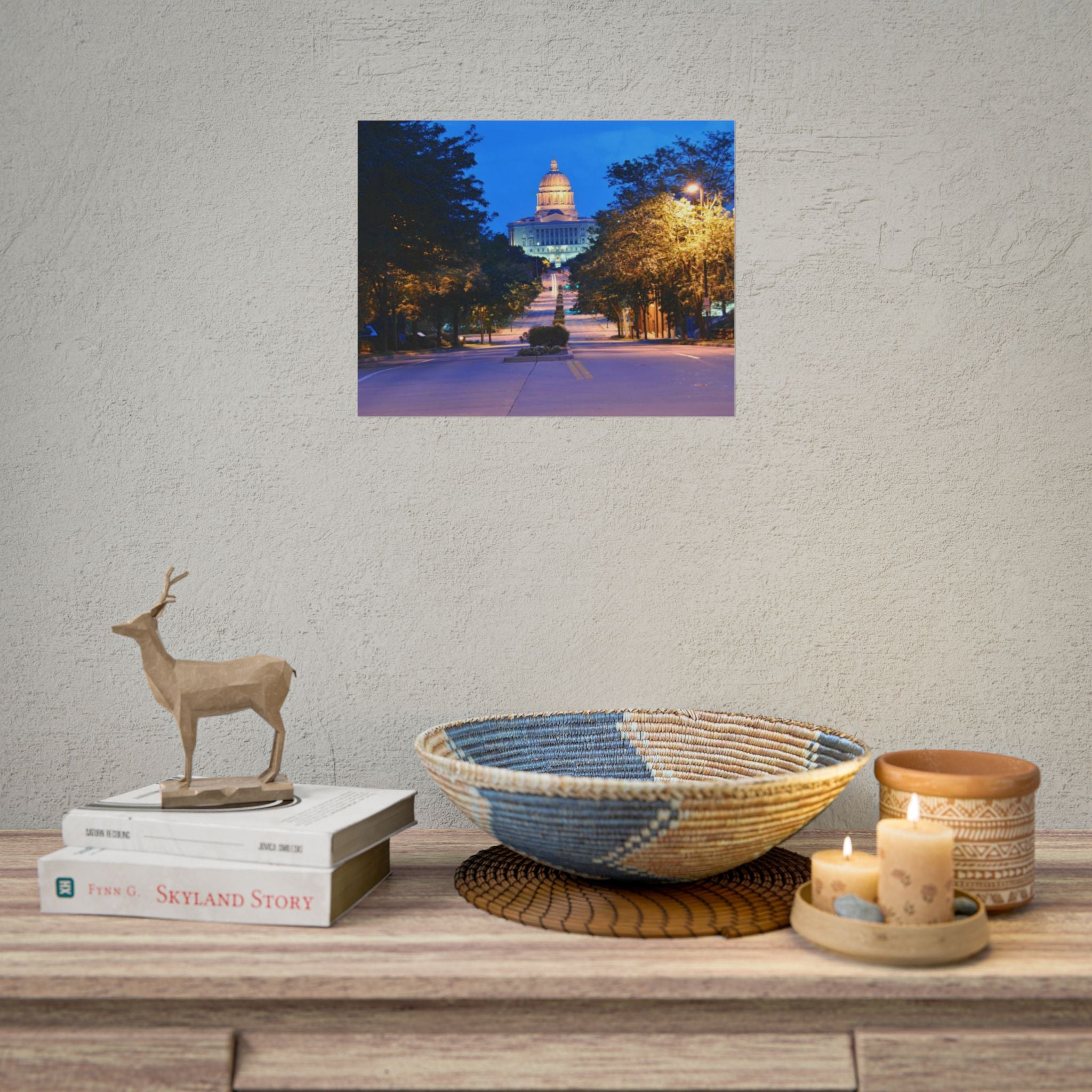 Rolled Poster — Nighttime Missouri Capitol Building Cityscape Wall Art