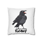 Crow Cartoon Pillowcase — "Fucawf" Raven Decorative Throw Pillow