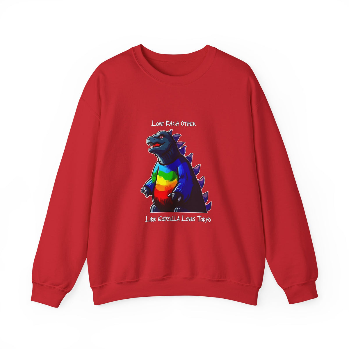 Godzilla Love Rainbow Crewneck Sweatshirt