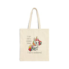Unicorn Canvas Tote Bag — "I am Not a Puzzle Piece. I am a Unicorn!" Cute Rainbow Tote for Kids & Gift