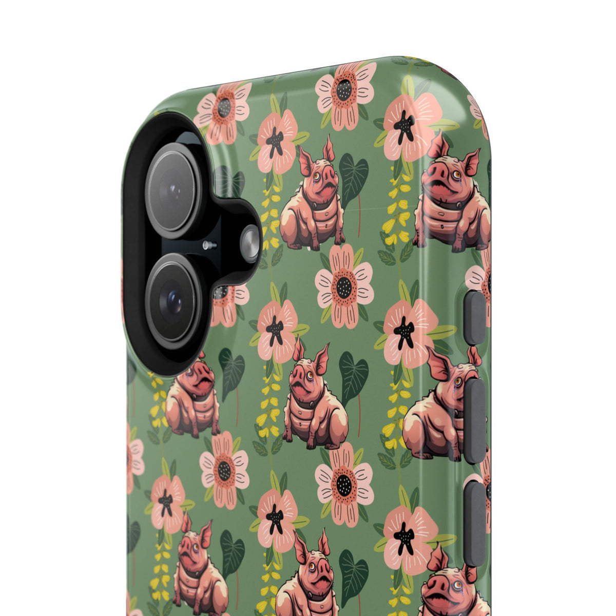 Floral Squonk Pattern Impact Phone Case — Protective iPhone Cover with Pink Flowers