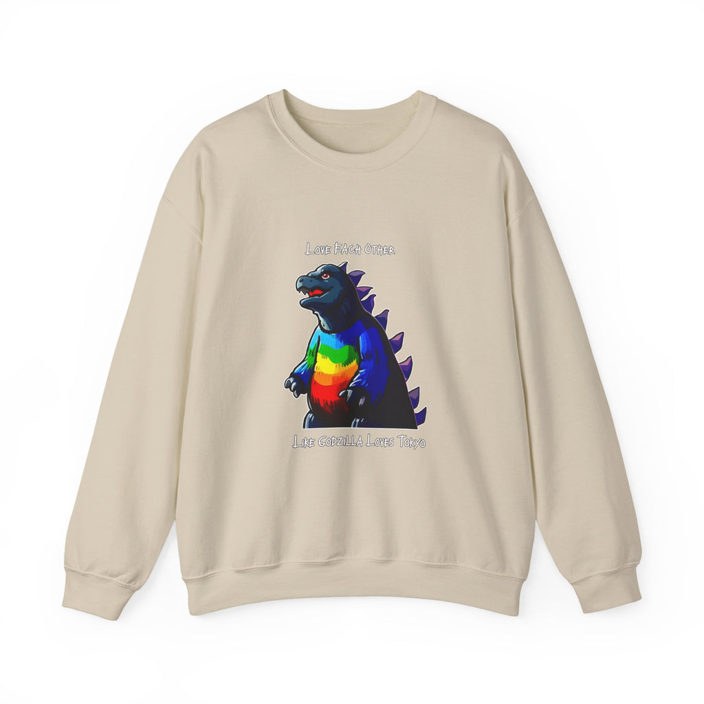Godzilla Love Rainbow Crewneck Sweatshirt