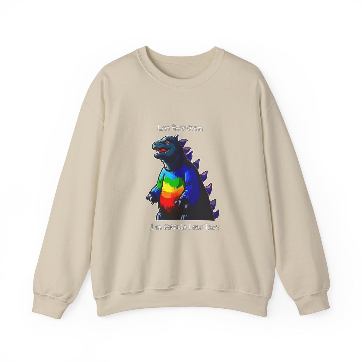 Godzilla Love Rainbow Crewneck Sweatshirt