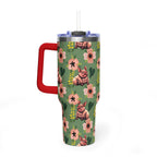 40oz Floral Squonk Tumbler — Insulated Vacuum Travel Mug
