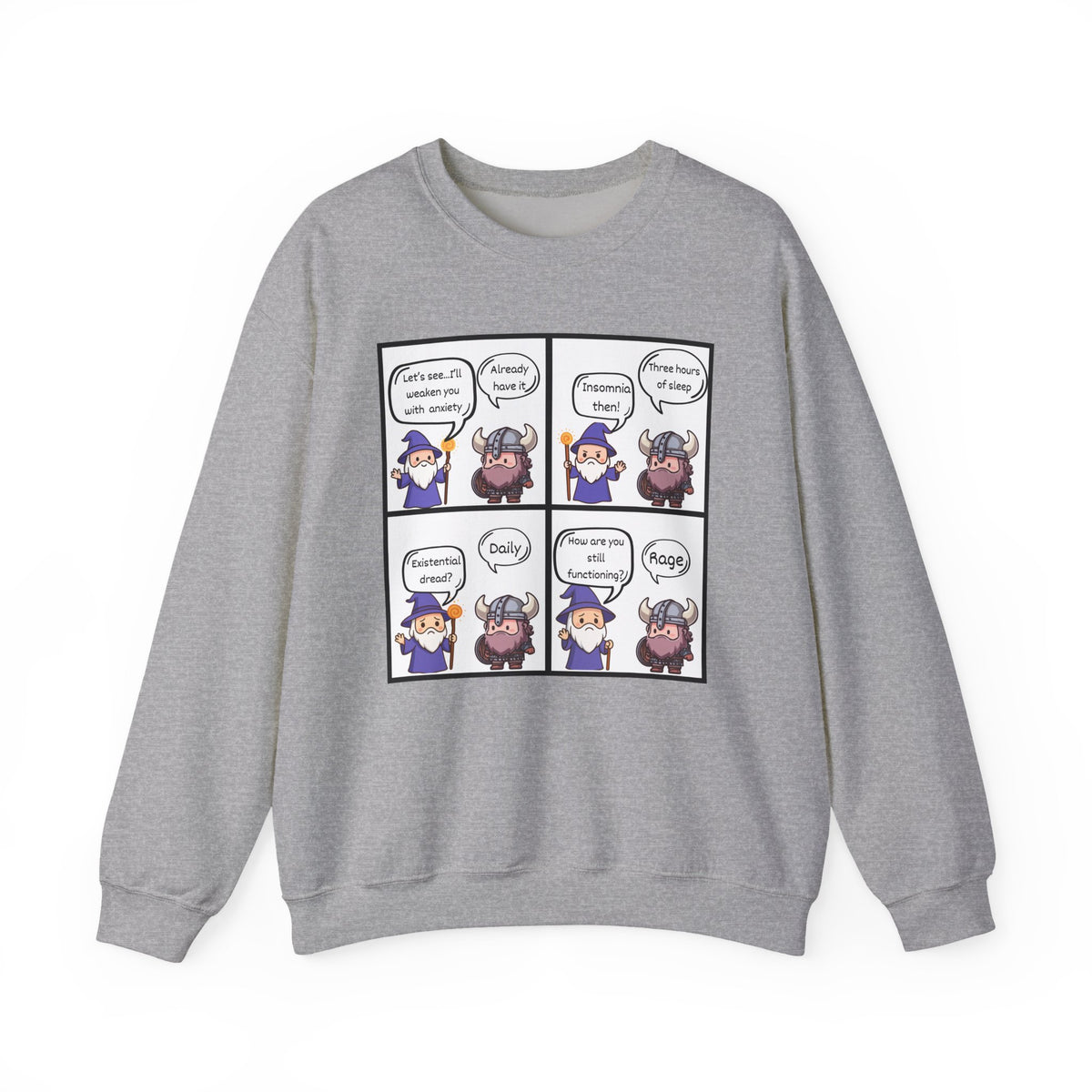 Comic D&D Sweatshirt — Cute Panel Cartoon Crewneck