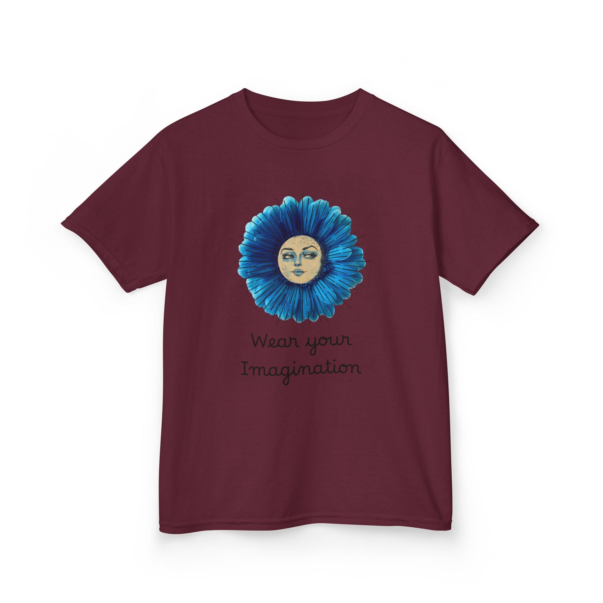 Personalize it! Youth 'Wear Your Imagination' Blue Flower Face Graphic