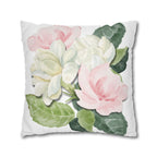 Peony Floral Garden Pillowcase — Pink & White Decorative Throw Pillowcase