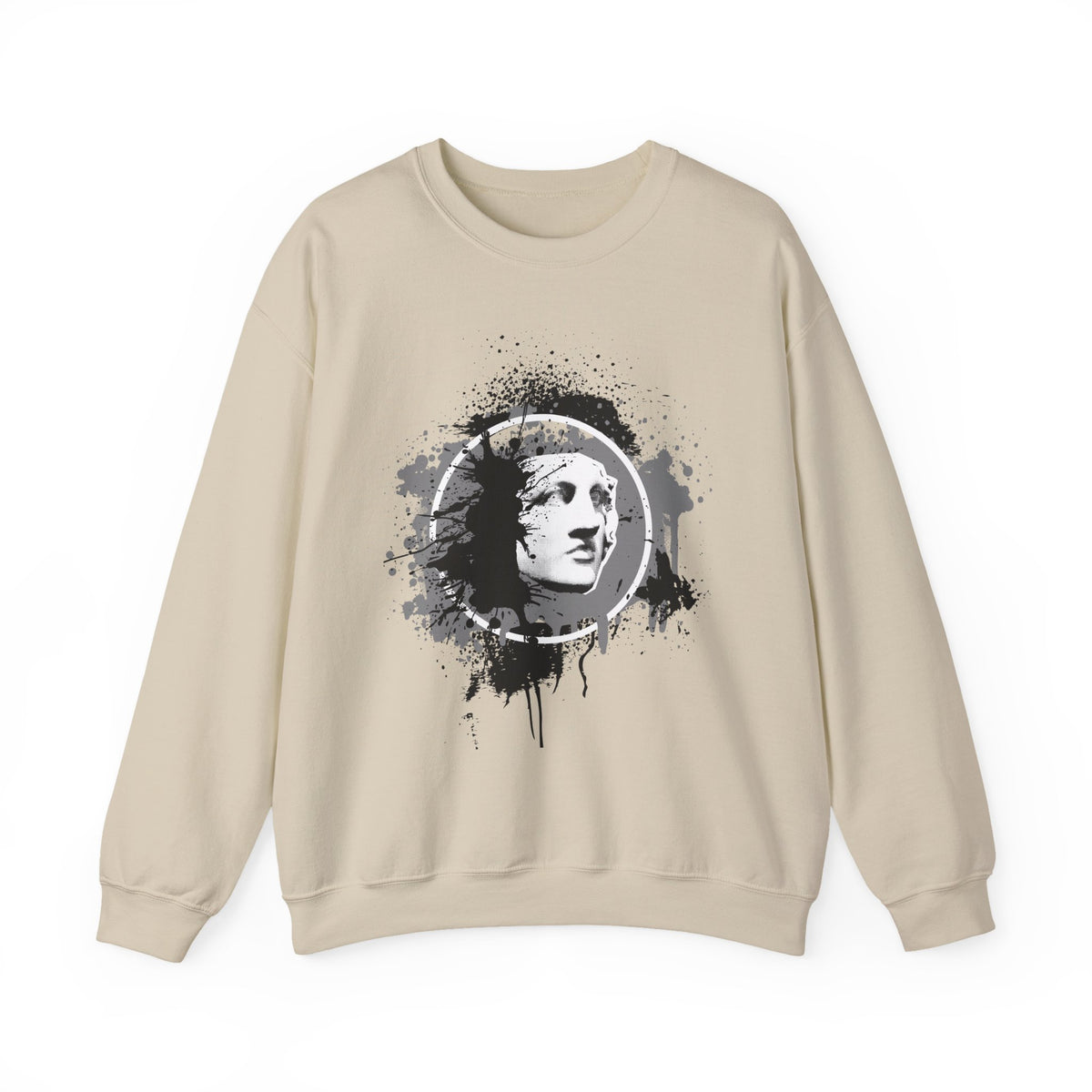 Classical Statue Ink-Splash Crewneck Sweatshirt