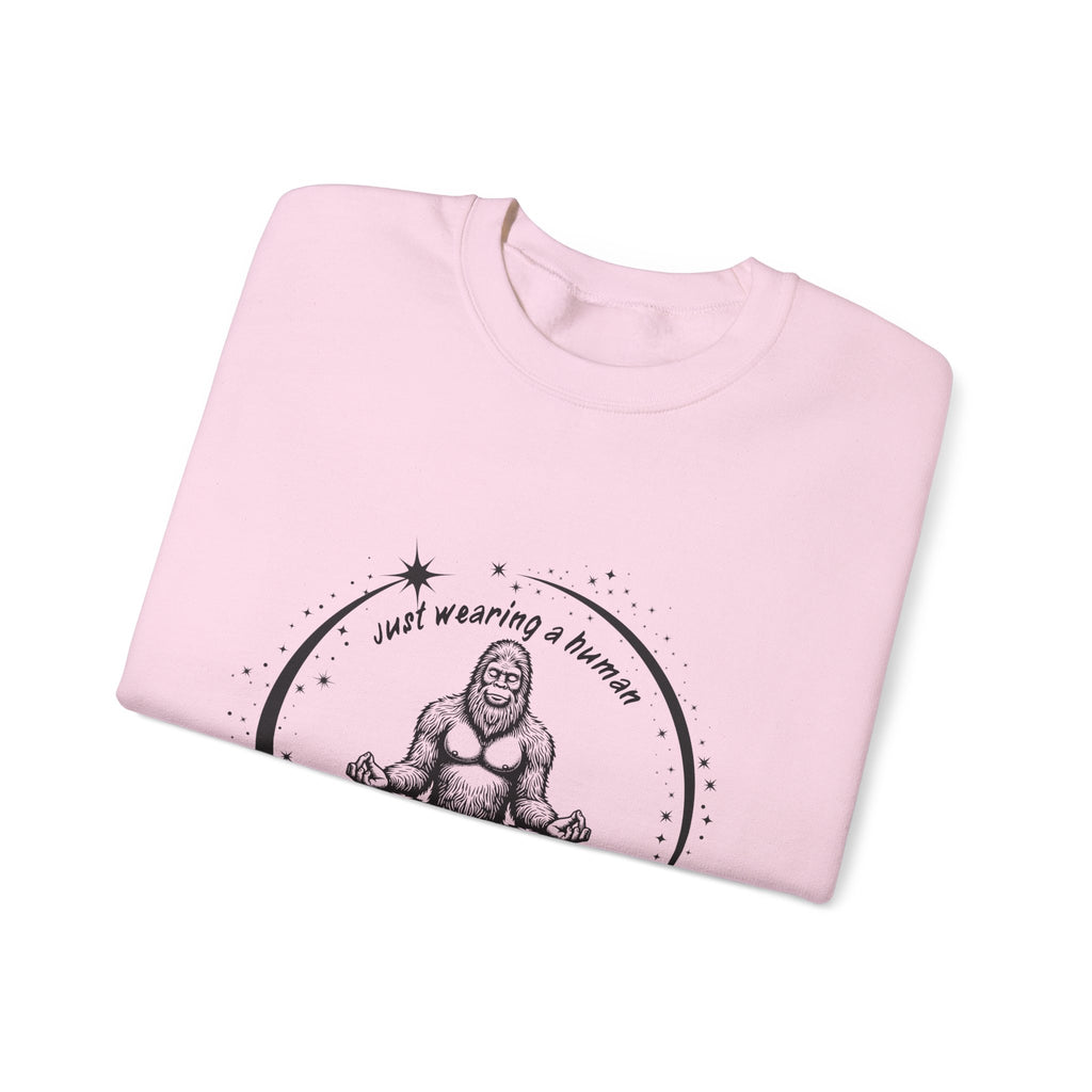 Sweatshirt — “I’m Just Wearing A Human, I’m Really Sasquatch” Funny Sasquatch Crewneck