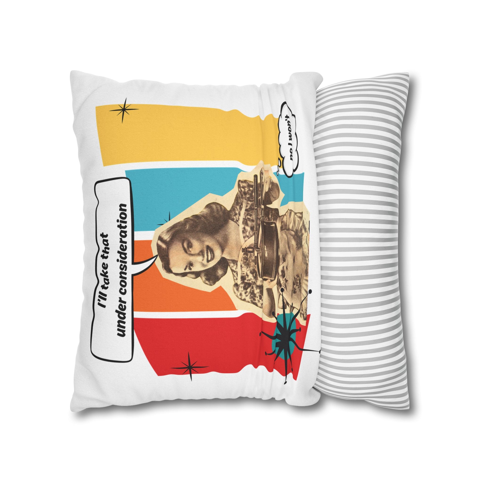 Retro Pop Art Pillow – “I’ll Take That Under Consideration” Throw Pillow