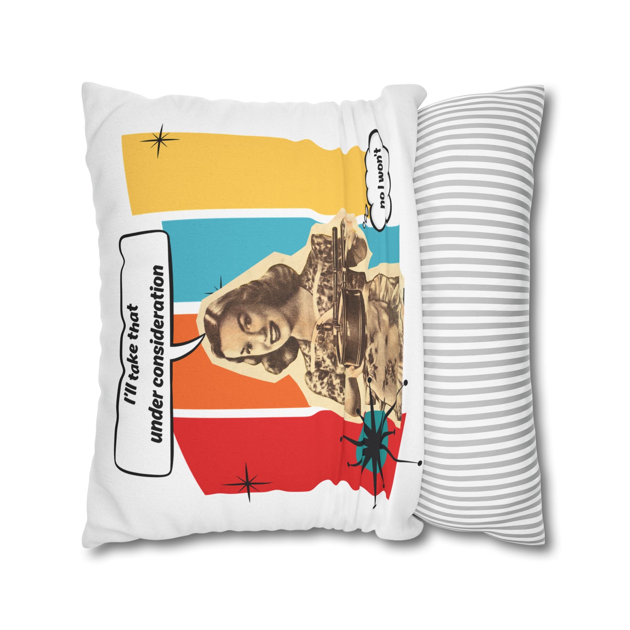 Retro Pop Art Pillow – “I’ll Take That Under Consideration” Throw Pillow