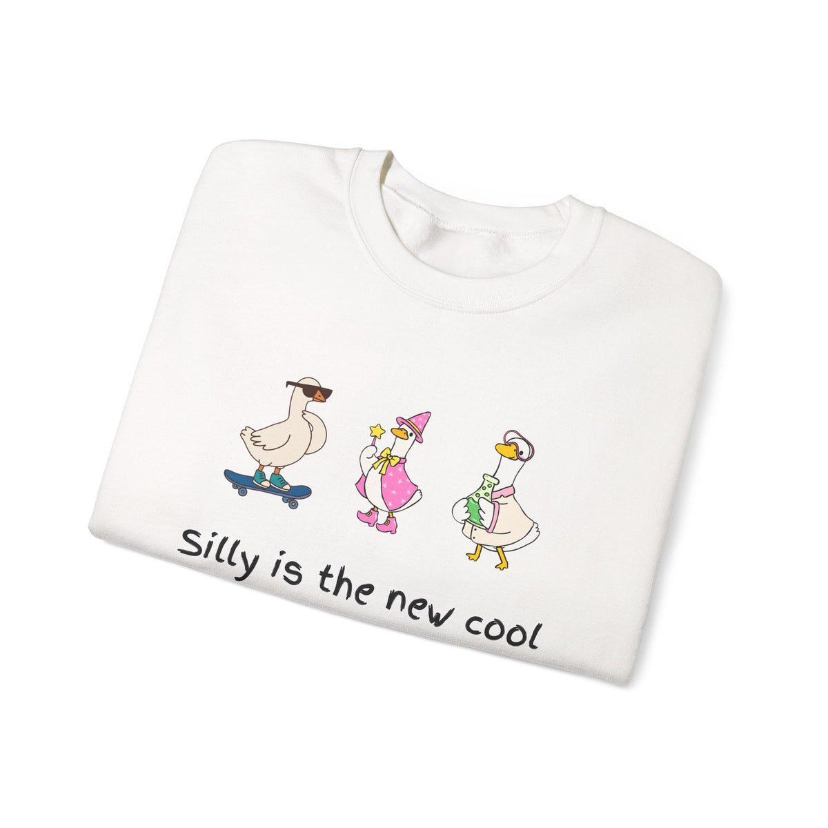 Silly Is The New Cool Sweatshirt — Cute Dancing Ducks Graphic Crewneck