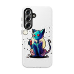 Cute Alien Cat Phone Case — Cosmic Cat with Drink Tough Phone Case