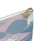Nessie Waves Pattern Accessory Pouch — Pastel Ocean Waves Makeup Bag