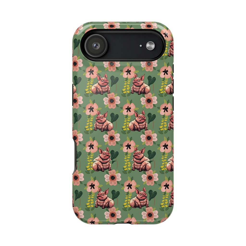 Floral Squonk Pattern Impact Phone Case — Protective iPhone Cover with Pink Flowers