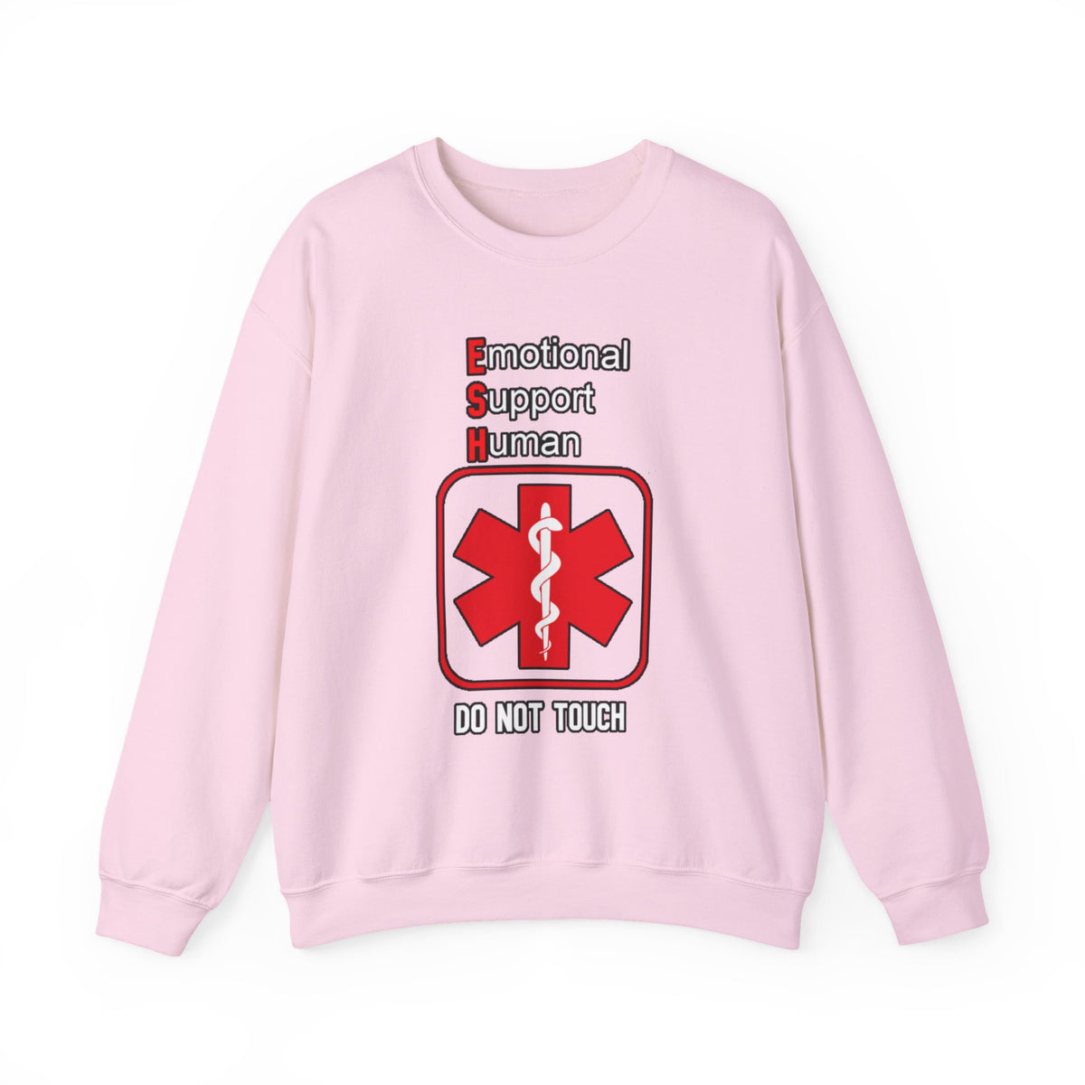 Emotional Support Human Sweatshirt – Medical Symbol “Do Not Touch” Crewneck