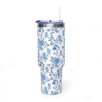 40oz Bigfoot Floral Vacuum Tumbler – Insulated Travel Mug with Straw