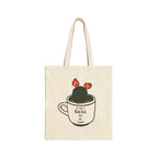 Tote Bag — 'I Like A Cactus' Cute Coffee Cup Cactus Canvas Tote