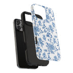 Bigfoot Floral Porcelain Tough Phone Case — Vintage Delft Pattern Protective Phone Case