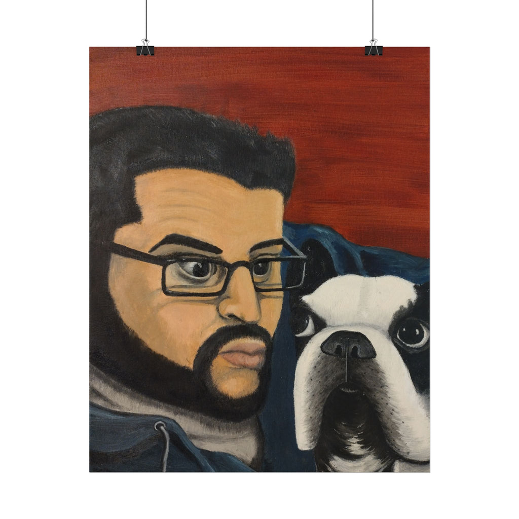 Rolled Poster — Boy and His Dog Portrait Art Print