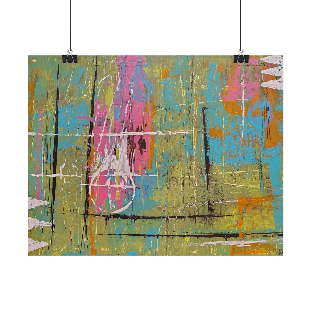 Abstract "1980s Puke" Color Splash Poster — Vibrant Modern Wall Art (Rolled Poster)