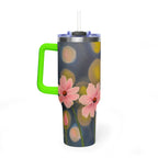 40oz Backlit Flowers Vacuum Tumbler