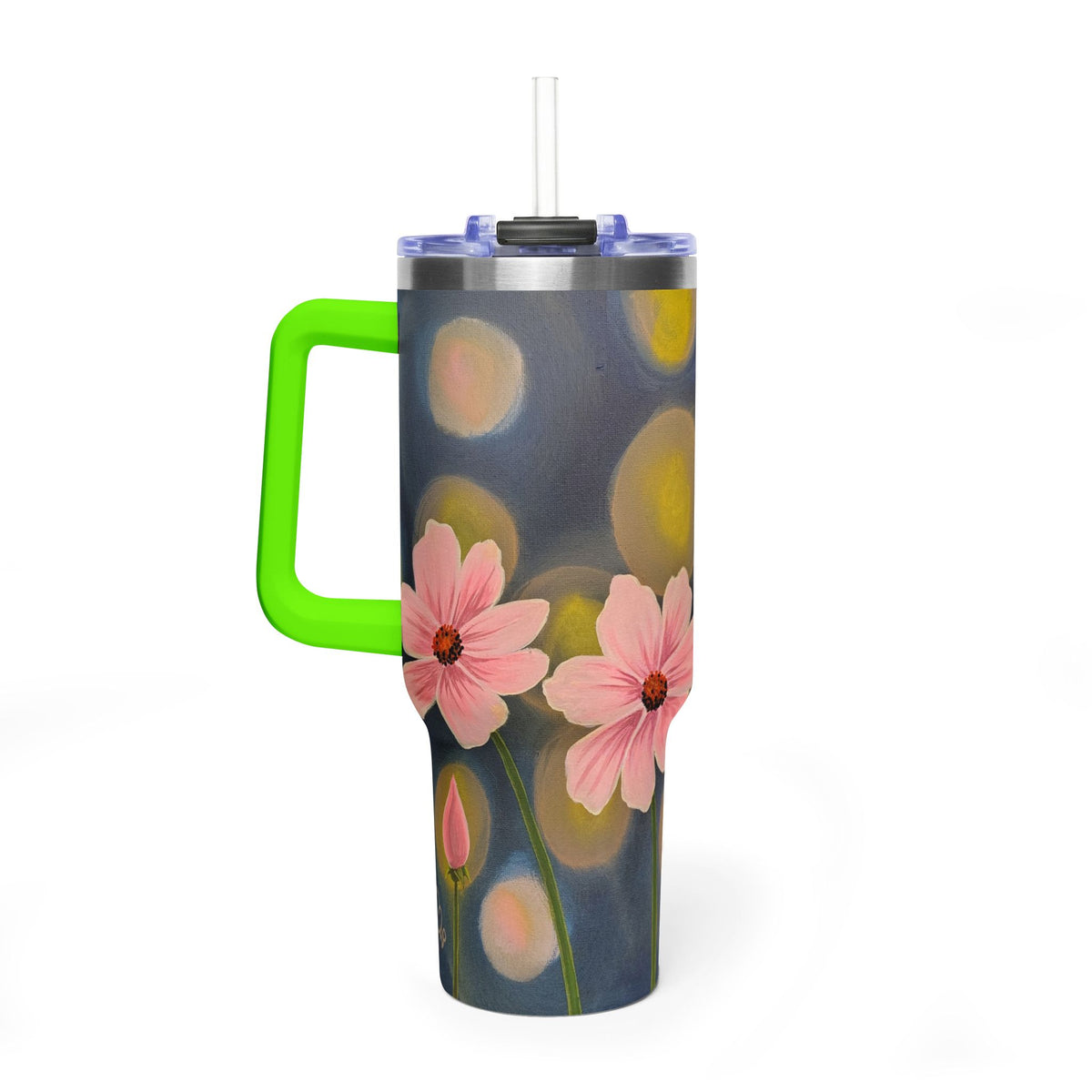 40oz Backlit Flowers Vacuum Tumbler