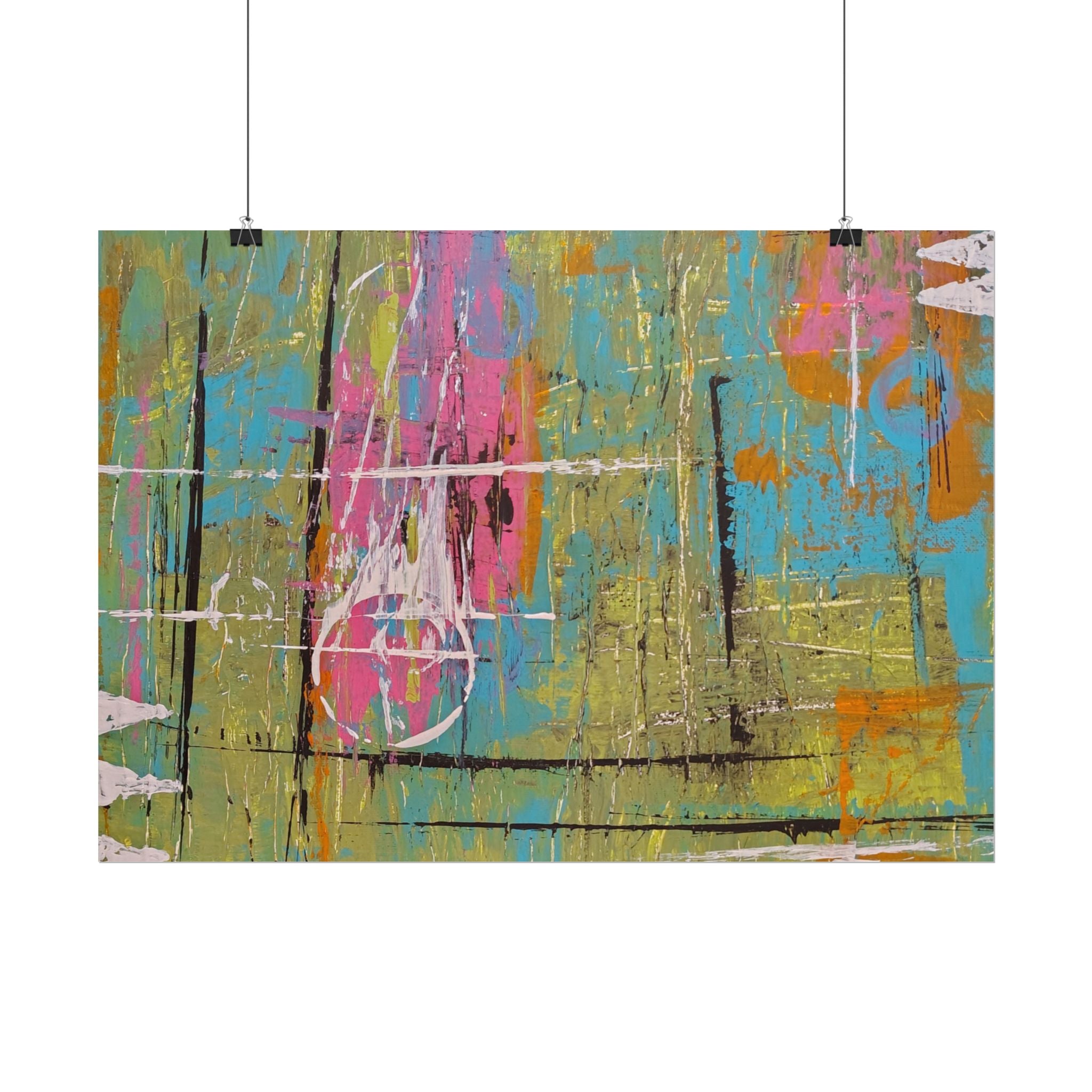 Abstract "1980s Puke" Color Splash Poster — Vibrant Modern Wall Art (Rolled Poster)