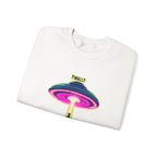 Crewneck Sweatshirt — "Finally We Found Intelligent Life" Neon UFO Graphic