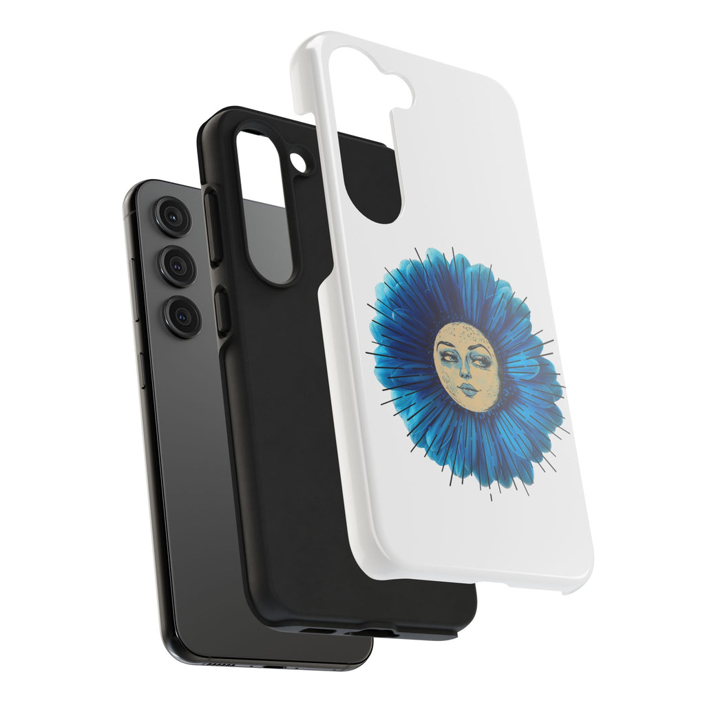 Tough Phone Case — Blue flower Face Protective Phone Cover