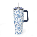40oz Bigfoot Floral Vacuum Tumbler – Insulated Travel Mug with Straw