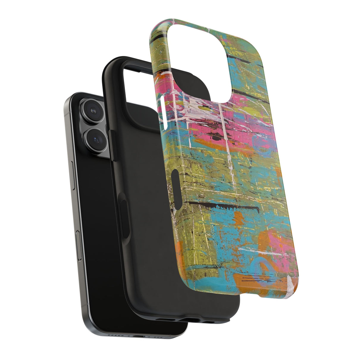 1980s Puke Tough Phone Case — Distressed Pastel Art Protective Cover