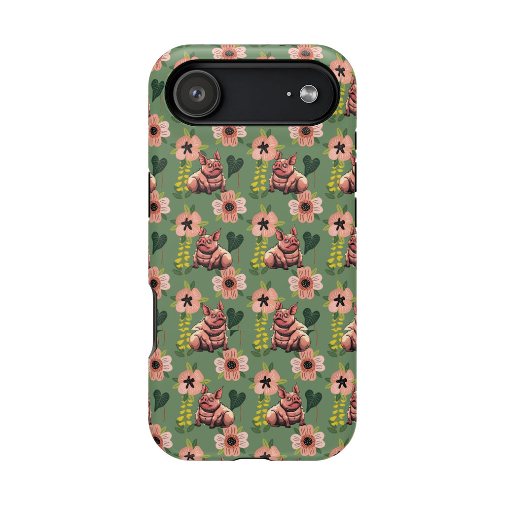 Floral Squonk Pattern Impact Phone Case — Protective iPhone Cover with Pink Flowers