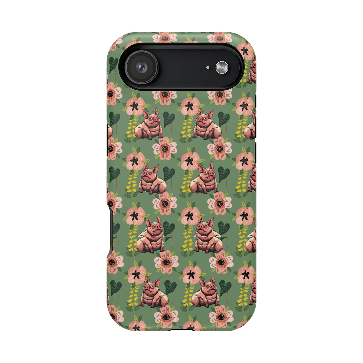 Floral Squonk Pattern Impact Phone Case — Protective iPhone Cover with Pink Flowers