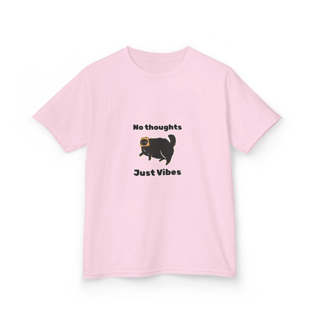 Youth 'No Thoughts Just Vibes' Cat Graphic Shirt
