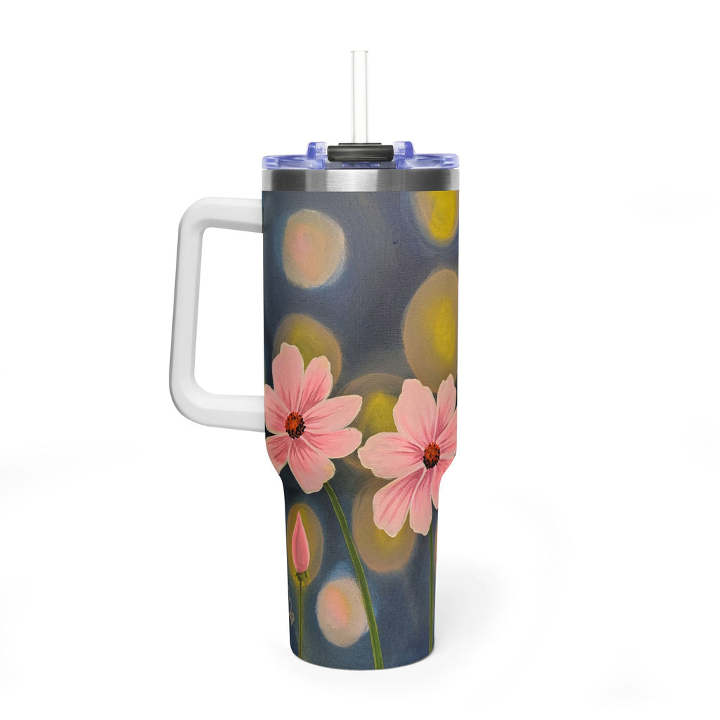 40oz Backlit Flowers Vacuum Tumbler