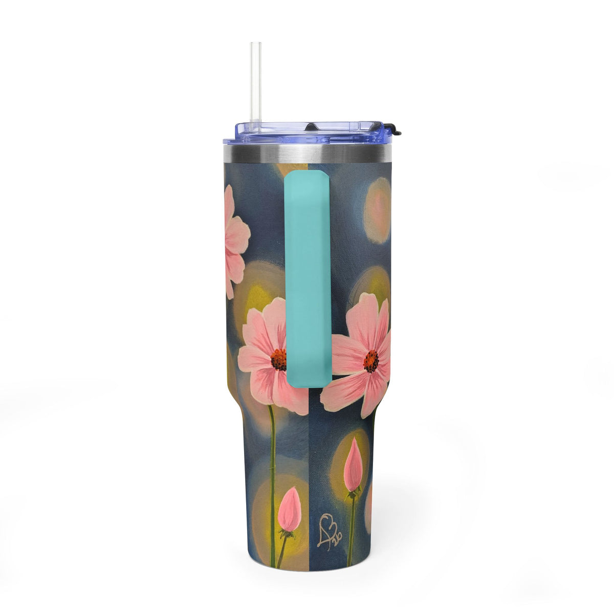 40oz Backlit Flowers Vacuum Tumbler