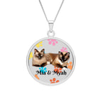 Personalize it! Round Photo Pendant Necklace — Custom Pet Photo Paw-Print Memorial Gift