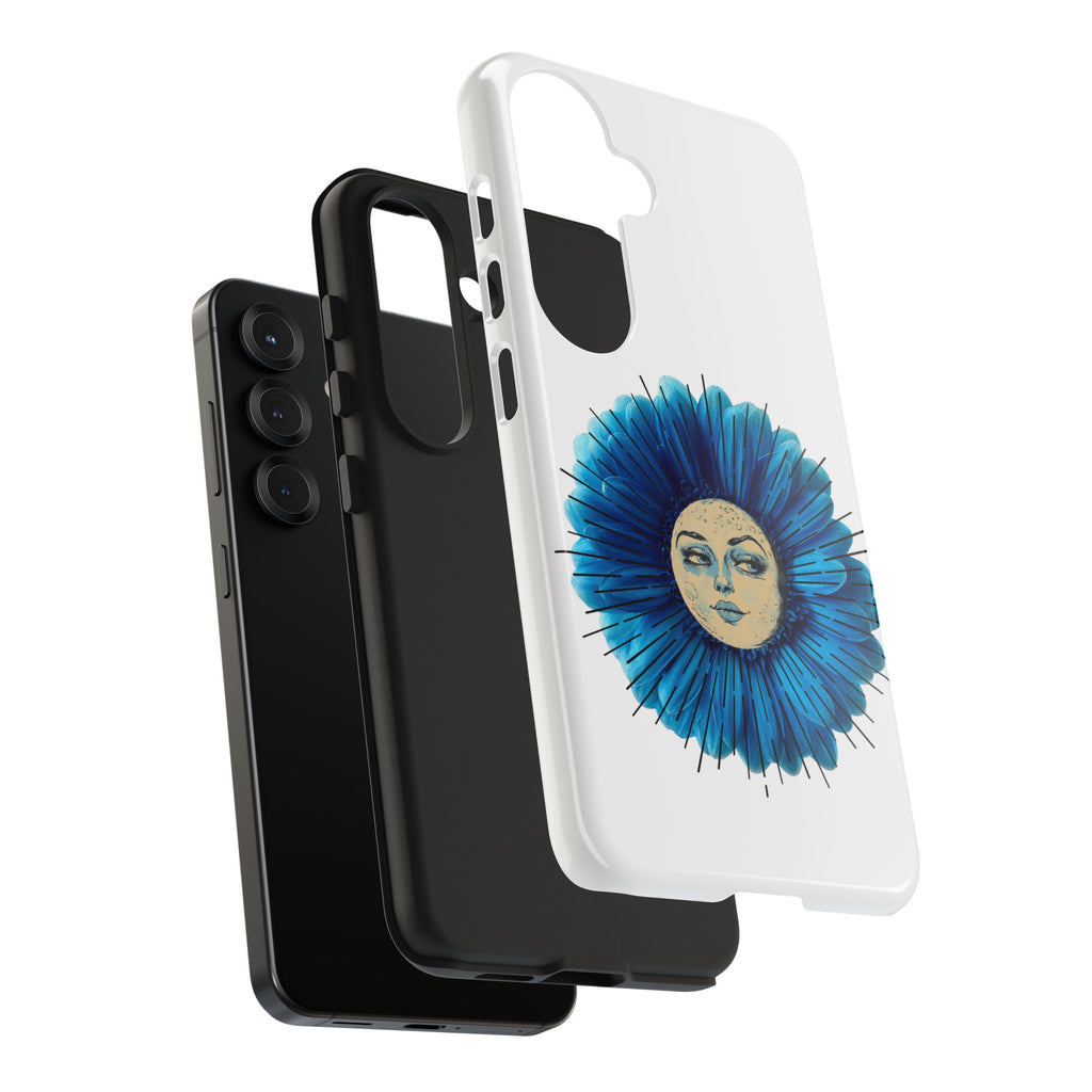 Tough Phone Case — Blue flower Face Protective Phone Cover